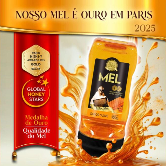 Imagem:Mel de Araranguá (SC), premiado com ouro em Paris no International Honey Awards 2025.NSC Total